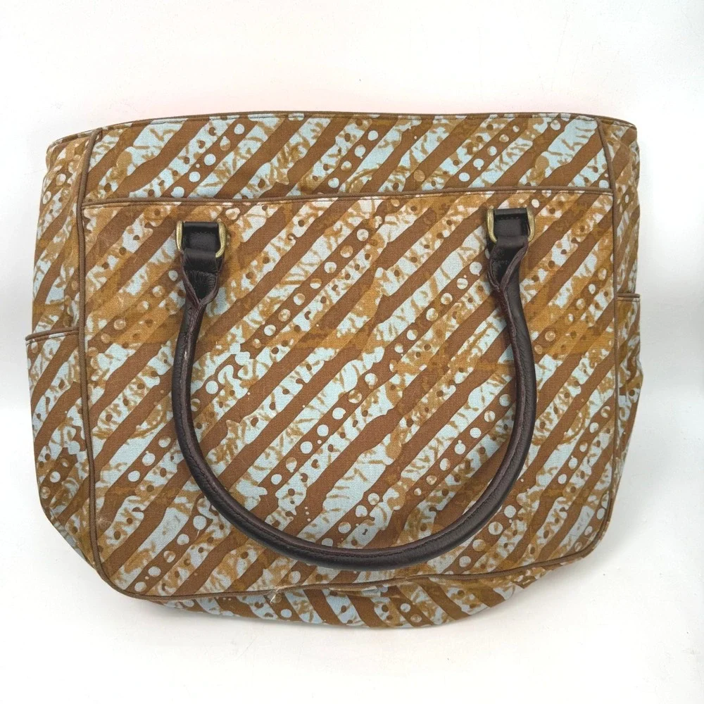NWT Ergobaby EMC Diaper Bag Rare Togo Print OS Boho Canvas Leather Indie‎ Tribal